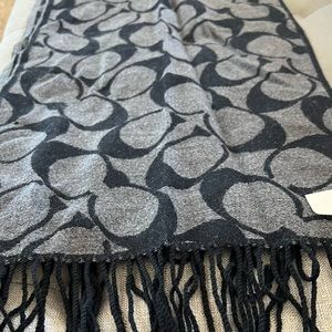 Black and gray Coach scarf wool